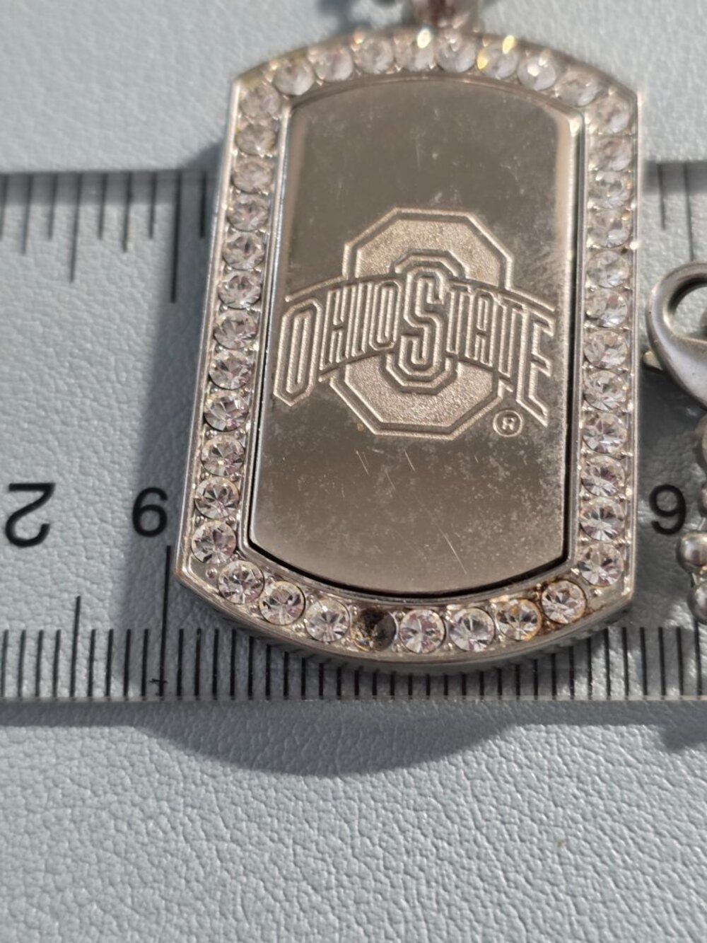 Ohio State Silver and Rhinestone Dog Tags - Picture 5 of 6